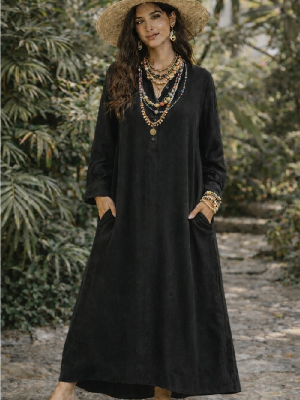 Zara 50th Anniversary Capsule Dress | Black Boho Luxe | Pockets | Size S